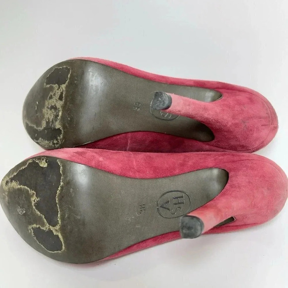 Ash Eloise Concealed Platform Dusty Rose Suede Court Shoe - Picture 12 of 13